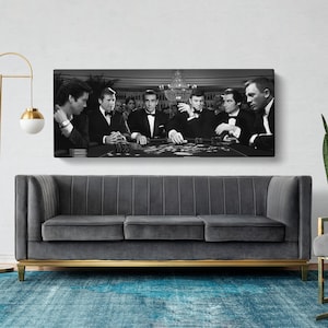 All James Bond Poster, James Bond Poker Canvas, All James Bond Movie Poster Print Canvas Wall Art, Ready To Hang, All James Bond Poster Art
