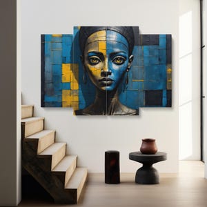 Pop Art Afro Woman Black art, Bohemian Artwork, Modern Home Decor, Large Canvas Decor, Pop Art Afro Woman, Art Canvas, Art Poster