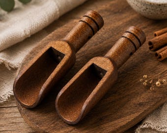 Mini cucharas de madera de haya (juego de 2), cuchara de cocina para sal, especias y baño de 7,8 cm