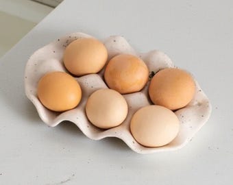 Plateau à oeufs en céramique blanche fait main, organisateur de cuisine moderne, rangement pour table à manger pour réfrigérateur