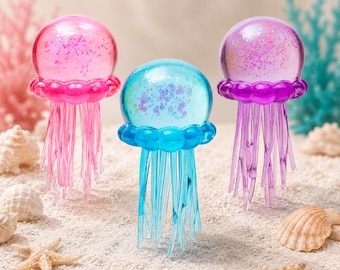 Méduse faite main et squish cube | Balle anti-stress en gelée douce | Jouet à presser sensoriel pour enfants et adultes | Cadeau pour soulager l'anxiété