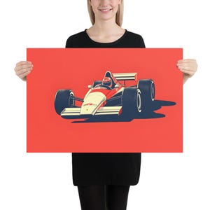 Vintage F1 Car Poster - Classic Formula 1 Wall Art, Retro Racing Decor, Motorsport Print, Auto Racing Poster for Man Cave & Garage