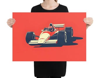 Vintage F1 Car Poster - Classic Formula 1 Wall Art, Retro Racing Decor, Motorsport Print, Auto Racing Poster for Man Cave & Garage