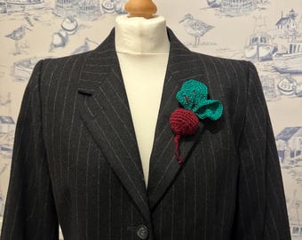 Handmade Crochet Beetroot Brooch – A Unique Nature-Inspired Accessory