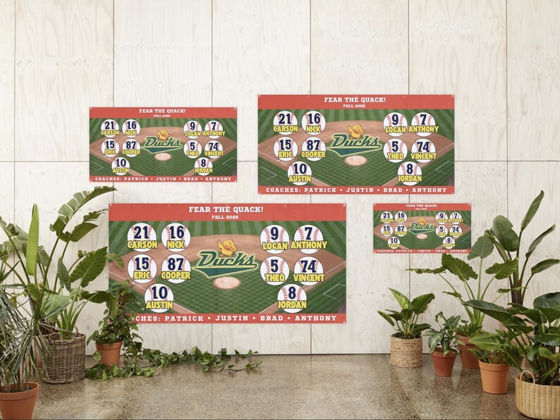Editable Baseball Roster Editable Baseball Team Banner Template: Sports Roster Poster (digital ...