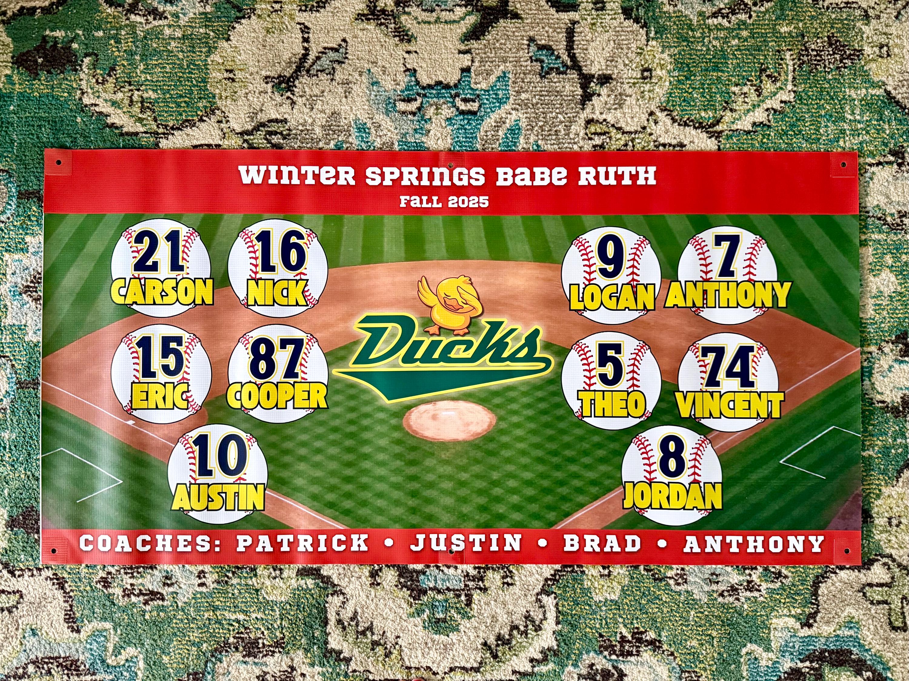 Editable Baseball Roster Editable Baseball Team Banner Template: Sports Roster Poster (digital ...