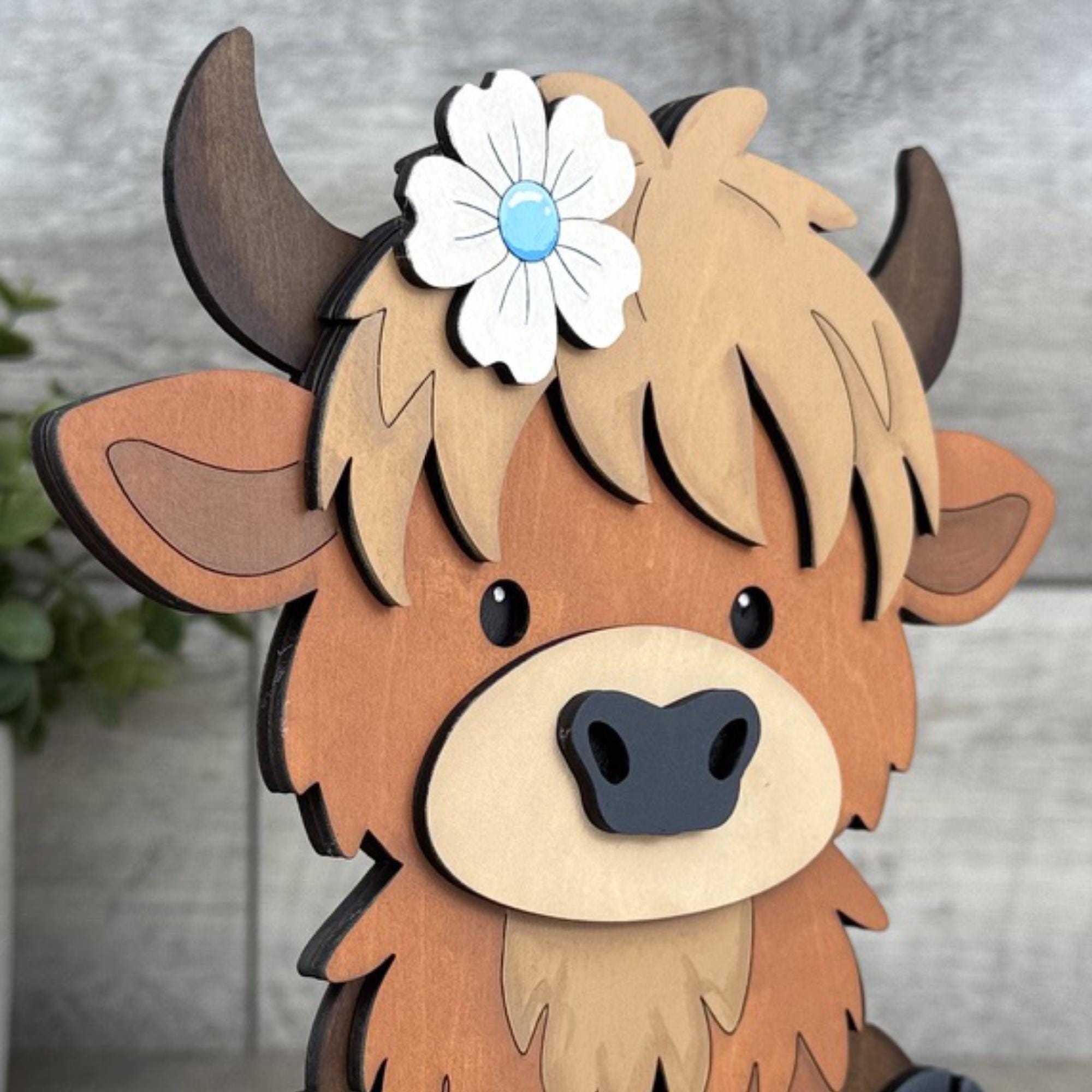Highland Cow Shelf Sitter Glowforge Laser Cut File, SVG (digital ...