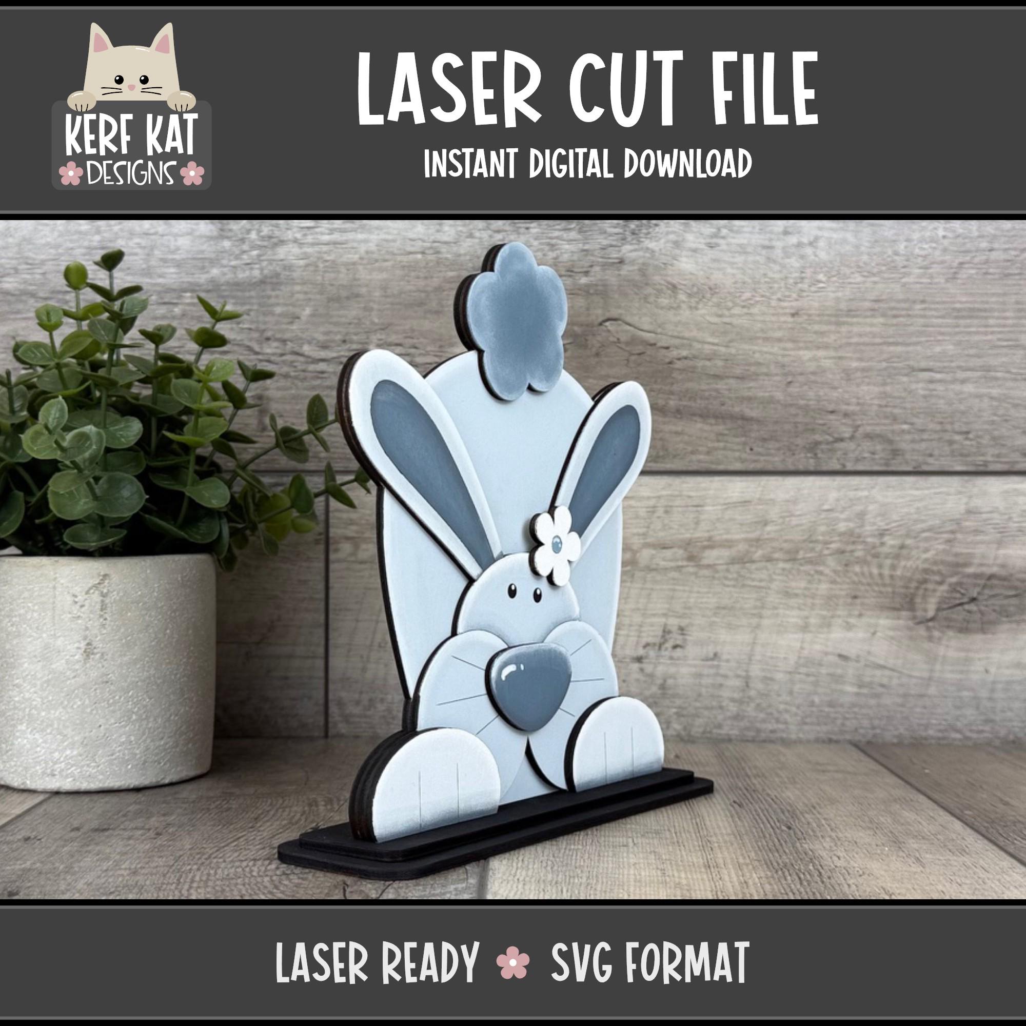 Large Playful Bunny SVG, Laser Cut File, Digital Download for Glowforge ...