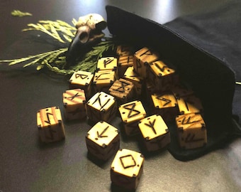 Handmade Wood Burned Elder Futhark, Coelbren, Ogham Runes, Divination Set