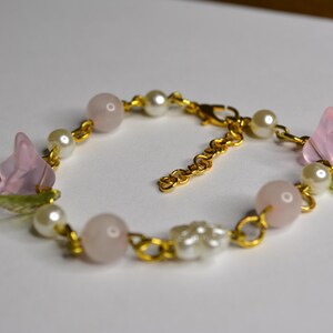 Rosy lily of the valley bracelet |Gifts for her | Beaded bracelet | Bracelets for women | Bracelets jewel | Bracelet stack | Jewelry | Beads