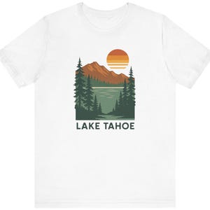 Lake Tahoe Vintage T-Shirt - Retro National Park Tee California Nevada - Unisex Hiking Shirt - Mountain Lake Adventure Gift