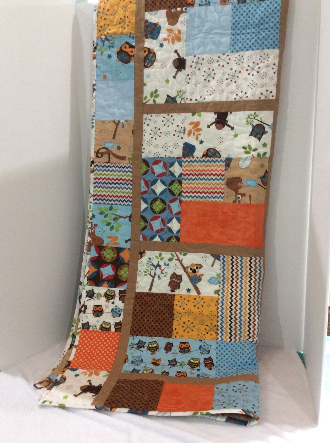 Quilt baby Owl monkey koala bear kangaroo frog hooty hoot