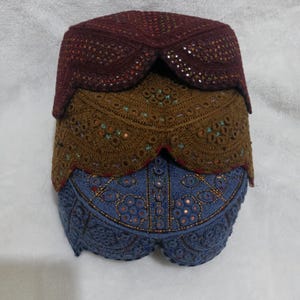 Handmade Embroidered Sindhi Topi | Traditional Pakistani Cultural Cap for Men