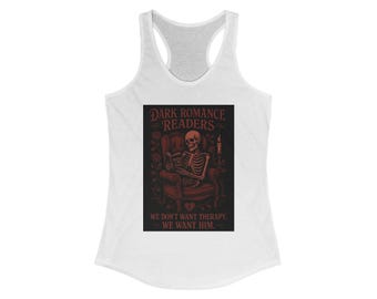 Dark Romance Readers Tank Top, Skeleton Theme, Women's Fashion, Book Lover Gift, Casual Summer Wear, Literary Tank