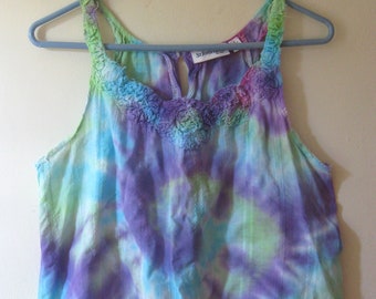 Tie Dyed Tank Top Light Weight Womens Small