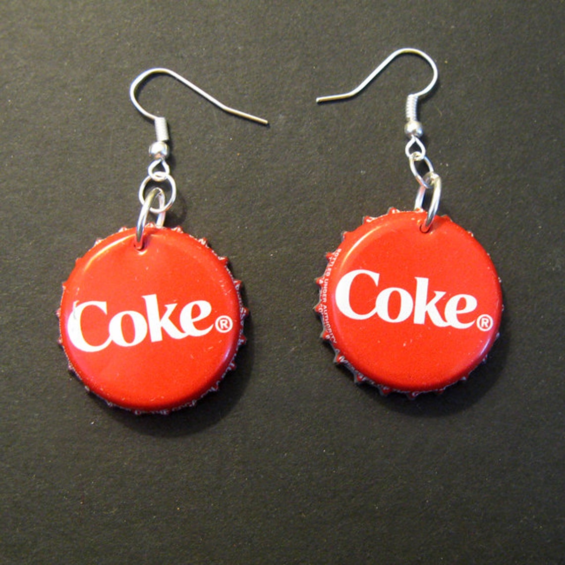Recycled Coca Cola Coke Soda Pop Bottle Cap Earrings Etsy