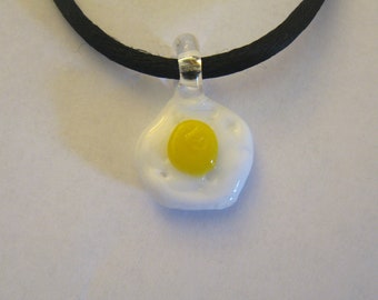 Boro Glass Pendant Fried Egg Lampworked Focal Bead
