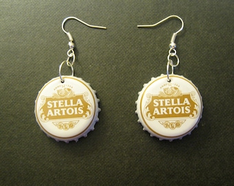 Recycled Beer Bottle Cap Earrings Stella Artois