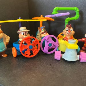 Chip and Dale Rescue Rangers Lot van vijf speelgoedfiguurtjes Kindermaaltijd Cereal Box