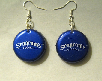 Recycled Beer Bottle Cap Earrings Seagram's Escapes