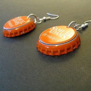 Recycled Beer Bottle Cap Earrings Samuel Adams Octoberfest image 3