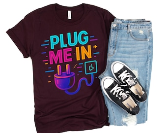 Camiseta "Conéctame", camiseta neón cyberpunk, camiseta vaporwave glitchcore, camiseta tecnológica estética de humor digital, regalo eléctrico retro