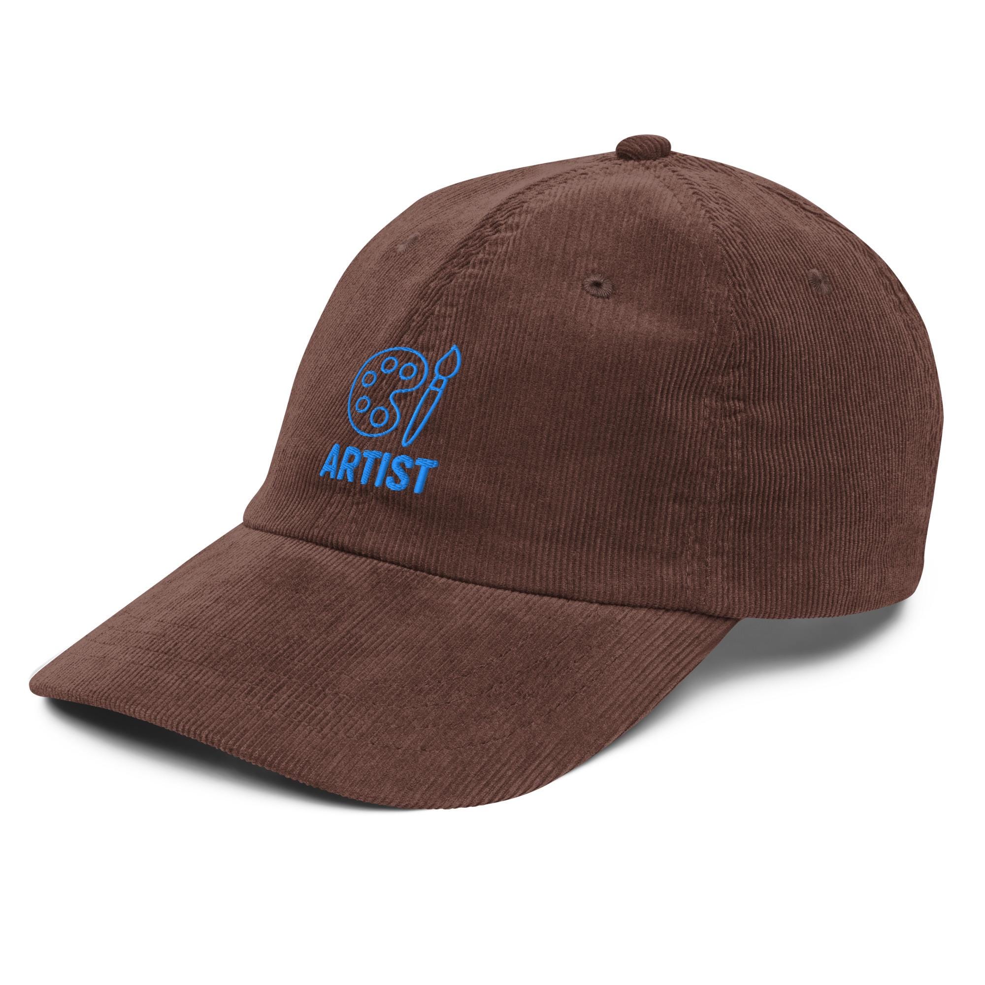 Vintage Corduroy Artist Cap Neon Embroidered Painter Hat Gift for