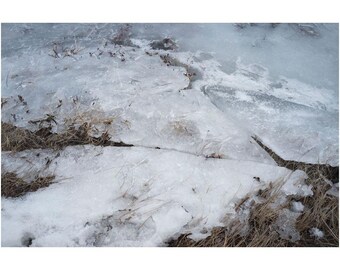 Winter Eis Feld Fotografie Druck: New England Fine Art