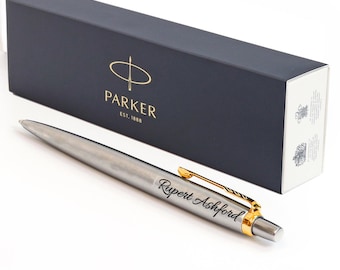 Penna Parker Jotter personalizzata con incisione - Clip in argento dorato / Regalo per lui e per lei, insegnante, scuola, matrimonio, testimone dello sposo, anniversario, Natale