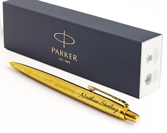 Penna Parker Jotter personalizzata con incisione - Oro / Regalo per lui e per lei, insegnante, scuola, matrimonio, testimone dello sposo, anniversario, Natale