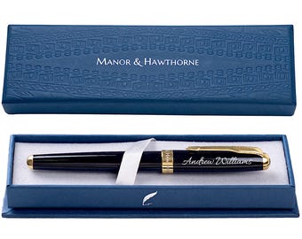 Penna a sfera personalizzata con incisione - Argento / Regalo per lui e per lei, scuola, matrimonio di insegnanti, testimoni dello sposo, anniversario, Natale con confezione regalo