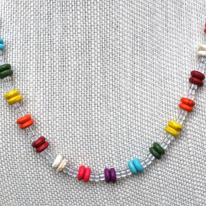 Multicolored Howlite Rondelle Necklace
