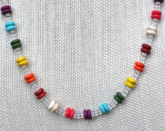 Multicolored Howlite Rondelle Necklace