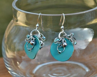 Turquoise Beaded Dangle Earrings