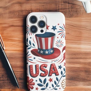 patriotic case for iphone 16,15,14,13,12,Patriotic Phone Case USA Design,Tough Cover for Independence Day, Electronics Gift, Customizable