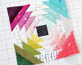 Tiny Pineapple Foundation Paper Piecing Quilt Block Pattern || Beginner Friendly Modern FPP Pattern || Digital Download