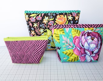 PDF Bristol Pouch || Quilted Zipper Pouch Pattern in Three Sizes || PDF Pattern Download