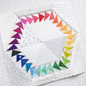 Geo Hexie Foundation Paper Piecing Pattern || Geometric Hexagon Digital FPP Modern Quilt Block Pattern