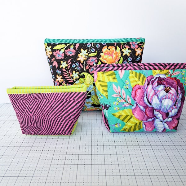 PDF Bristol Pouch || Quilted Zipper Pouch Pattern in Three Sizes || PDF Pattern Download