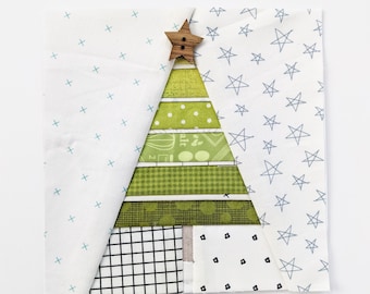 Garland Trees Foundation Paper Piecing Pattern || Two tree designs each with four sizes included || Modern Christmas Tree Quilt Block