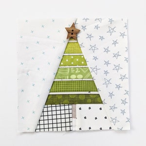 Garland Trees Foundation Paper Piecing Pattern || Two tree designs each with four sizes included || Modern Christmas Tree Quilt Block