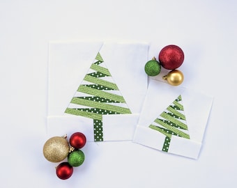 Ribbon Tree Foundation Paper Piecing Pattern || Christmas Tree Digital Quilt Block Pattern