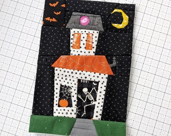 Mönster för papperslappar till Haunted House Foundation || PDF-mönster för Halloween-lappar