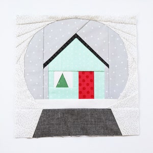 Snow Globe Foundation Paper Piecing Quilt Block Pattern with Three Different Globe Patterns Included || Christmas FPP Pattern
