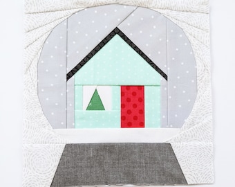 Snow Globe Foundation Quilt-Block-Muster mit drei verschiedenen Globus-Mustern || Weihnachtliche FPP Anleitung