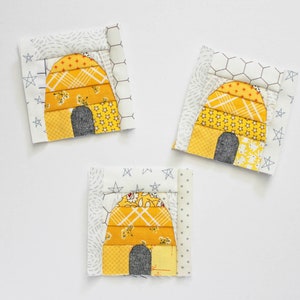 Modello di blocco per quilt con base in carta Beehive Foundation // Modello FPP in quattro opzioni di dimensioni