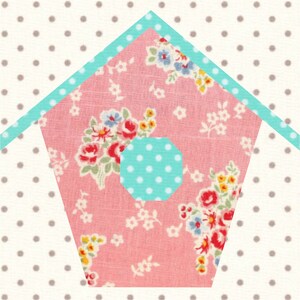 Birdhouse Foundation Paper Pieced FPP PDF Quilt Block Pattern image 2