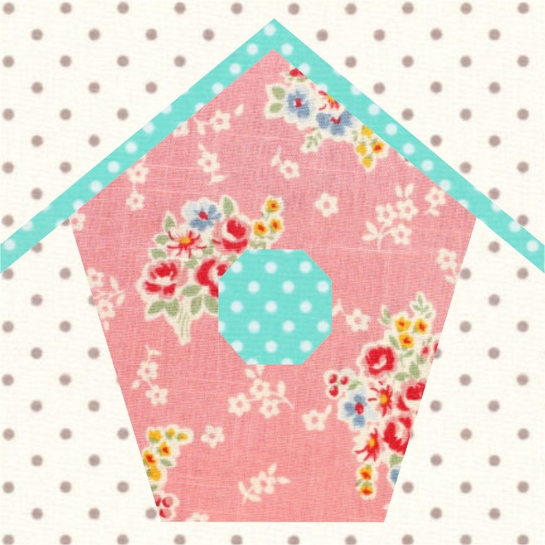 Birdhouse Foundation Paper Pieced FPP PDF Quilt Block Pattern image 2