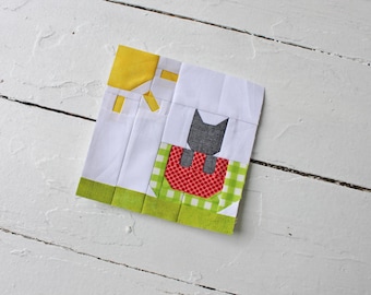 Summer Kitty Foundation Paper Pieced Pattern || Digital FPP Quilt Block Pattern