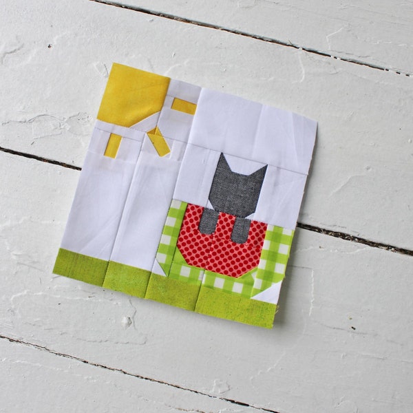 Summer Kitty Foundation Paper Pieced Pattern || Digital FPP Quilt Block Pattern